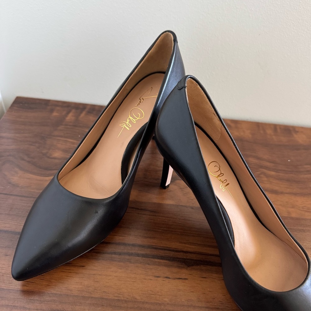 Size 8 Joan Oloff Classic Black Heels Pumps Deborah Black Lux Nappa Made Brazil - Picture 12 of 16